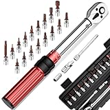 Drehmomentschlüssel Fahrrad Set 1/4 Zoll 2-24 Nm Drehmoment Torque Wrench Motorrad ± 3% Fehlergenauigkeit 21tlg Reparatur Tool mit zwei Richtung einstellbaren 72 Zähne Wende Ratschenkopf mit Click